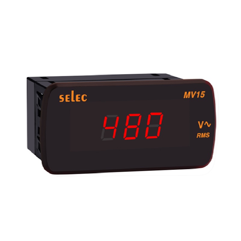 Đồng hồ tủ điện dạng số hiển thị dạng led, MV15-AC-20/200V (48x96) Selec