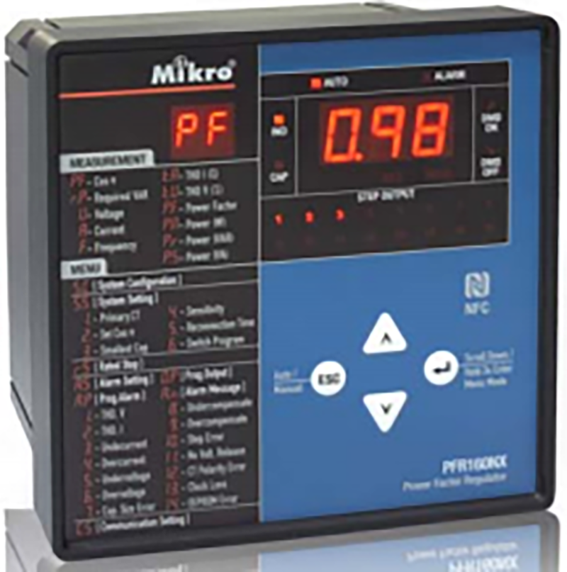 Relay điều khiển tụ bù 8 cấp thông minh, Mikro PFR80NX